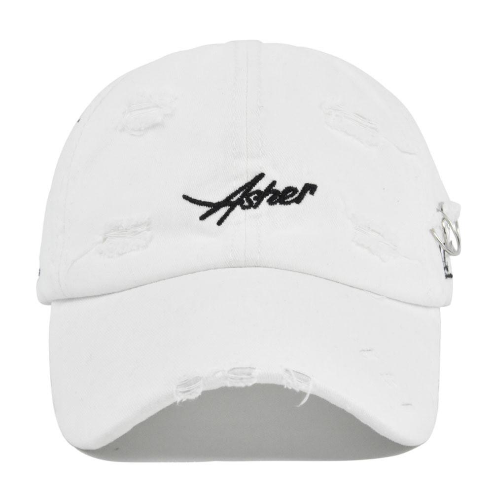 Tongue Duck Hat Asher Letter Embroidered Baseball Hat Broken Holes Sun Shade