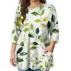 Blusa Estampada de Manga Corta de Moda para Mujer Tallas Grandes para un Look Elegante de Oficina y Casual