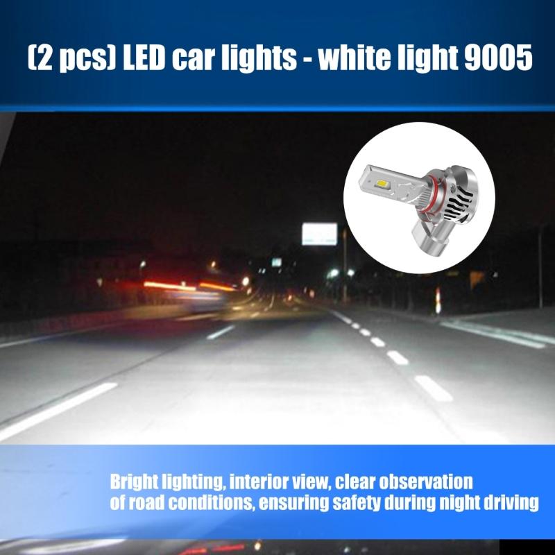 2 Pack 9005 LED Headlight Bulbs High Brightness Aluminum Alloy Efficient Cooling Light Bulb Universal for Night Driving