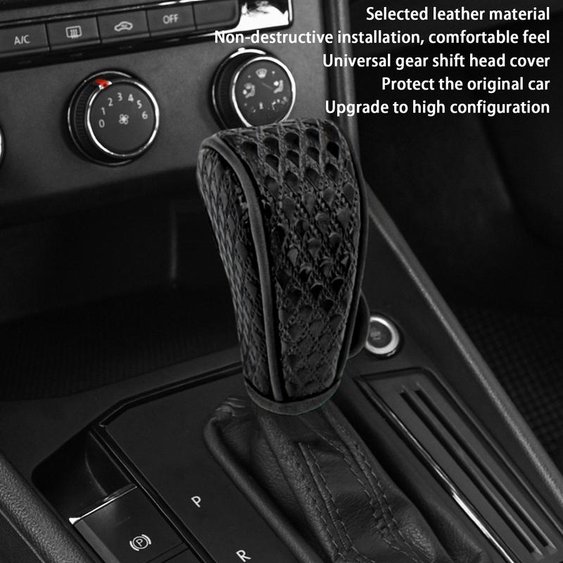 Cubierta de Palanca de Cambios de Coche Cuero Antideslizante Resistente al Desgaste Funda de Marcha Automática para Coche Decoración de Coche