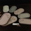 M-Modern-7 Piece Oval Storage Tray Cement Silicone Mold Pallet Mold Milky White Resin Concrete Plaster Mould