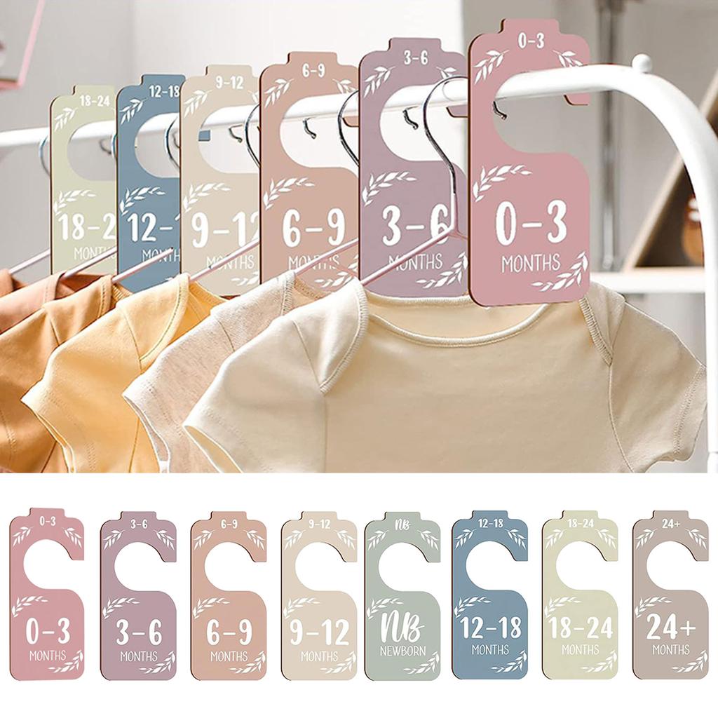 Pack of 8 Nursery Wardrobe Divider Wooden Dividers for Baby Wardrobe Double Sided Wardrobe Partition Clothing Divider