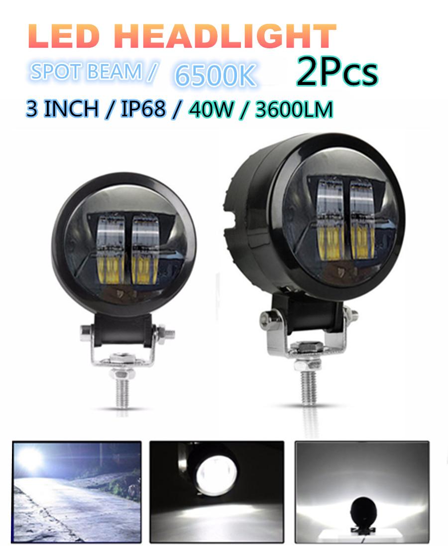 Work light round without circle (pair) A09A10 white