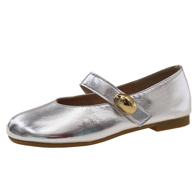 White Mary Jane shoes gently match single shoes women's French 2025 new spring and summer evening skirt flat-soled small leather shoes