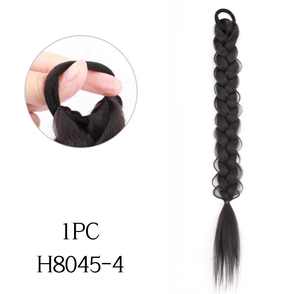 ??????Synthetic Long Braided Ponytail Extension Rubber Band Ponytail High Temperature Fiber For Women Party Wear KTB