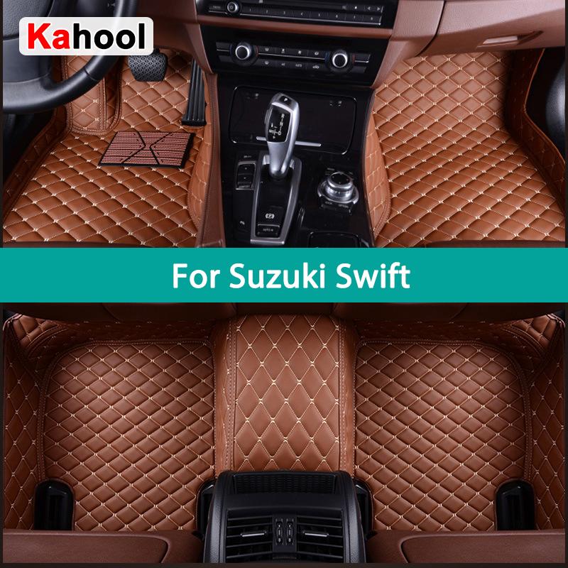 GMRT3 KAHOOL Custom Car Floor Mats For Suzuki Swift Auto Carpets Foot Coche Accessorie