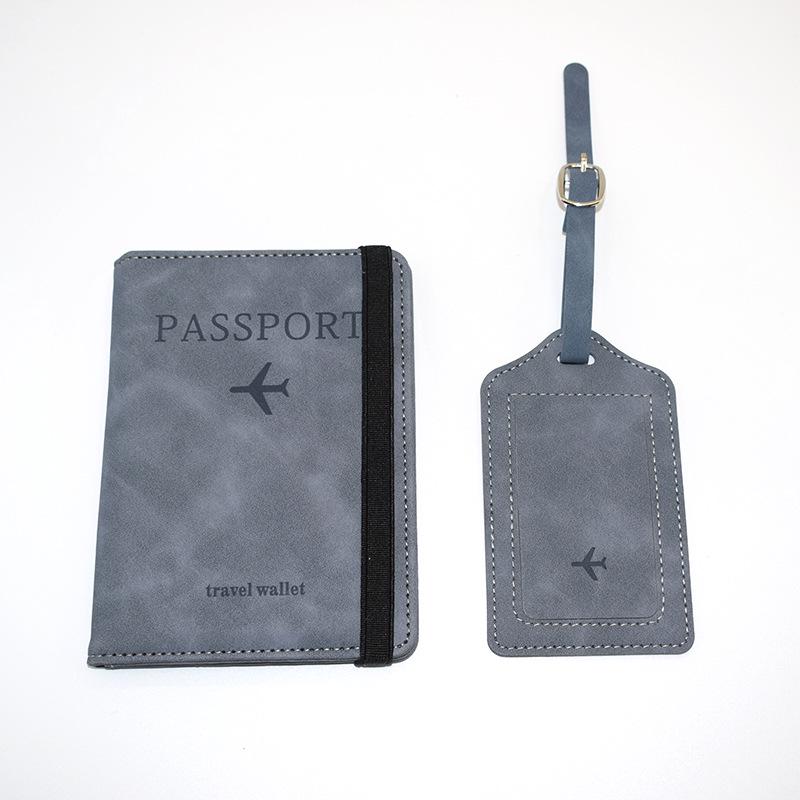 Multicolor PU Leather Passport Cover & Luggage Tag Set