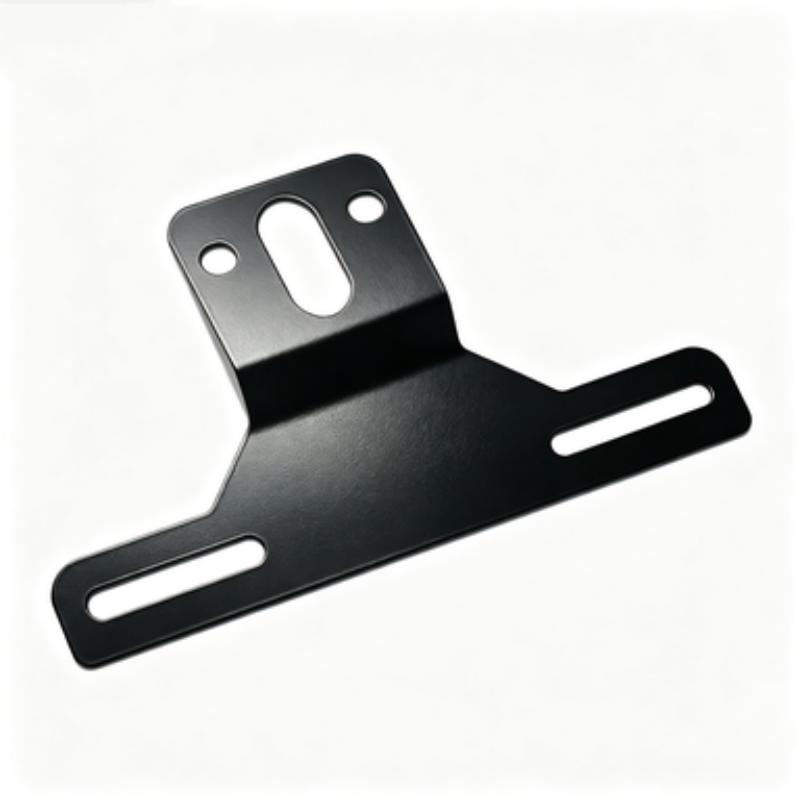 Feirong License Plate Bracket with Lamp for Trucks and Trailers, Aluminum Alloy, Black