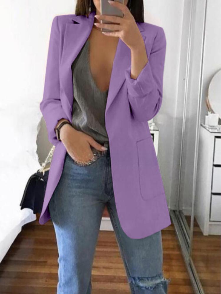 Fashion Collar Slim Fit Cardigan Temperament Suit Jacket for Women
