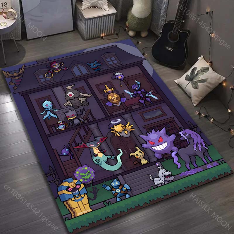 Multiple Sizes Pokemon Game Print Carpet for Living Room Bedroom Kid's Room Home Decor Non-slip Mat Area Rug Luxury Gift