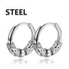2PCStainless Steel Punk Men's Hoop Earrings For Women Hip Hop Totem Earring For Men Earrings Gothic Ear Stud Jewelry Party Gift