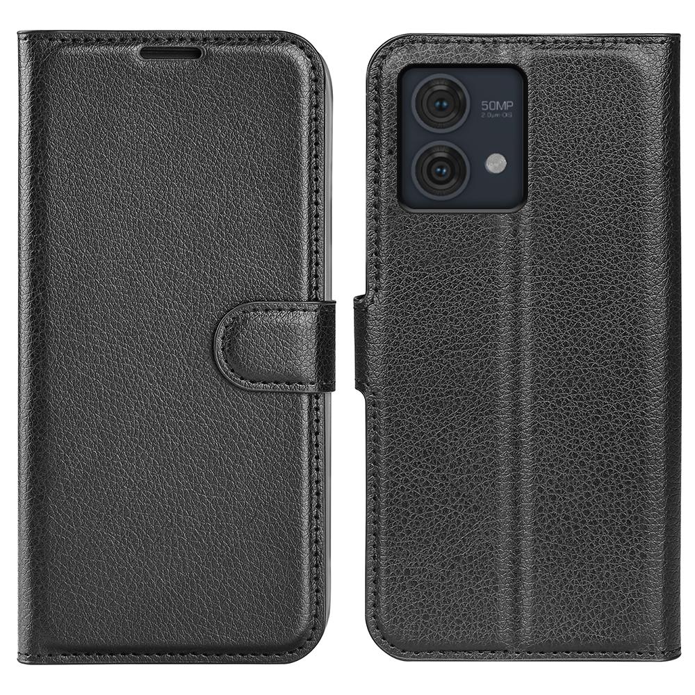 

For Motorola Moto G84 5G Case Shockproof Leather Phone Shell Flip Stand Wallet Cover Black