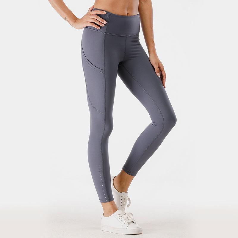 Women's High Waist Double-Sided Nude Feel Yoga Pants - Quick-Drying, Breathable, Brushed, Tight Fit for Fitness & Running.