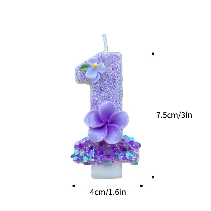 Fairy Birthday Number Candles Purple Pink Digital Candle 0-9 Number Cake Topper Girls Birthday Party Cake Decoration Supplies