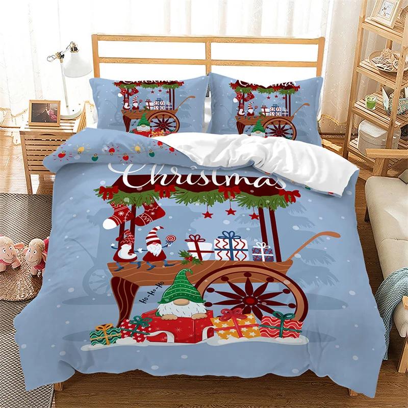 Comforter Merry Christmas Bedding Set Full Twin King Queen Comforter Microfiber Christmas For Boys Teens Bedroom Decor