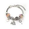 Vintage Handmade Alloy Large Hole Glass Bead Elephant Tree of Life Design Transparent Bracelet Multiple Styles Available