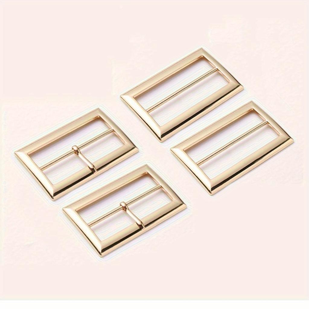 4pcs Adjustable Metal Three-Speed Buckle Set Windbreakers, Satchels, and Backpacks - Fashionable Suspender Lock Buckles In Silvery, Black, and Golden
