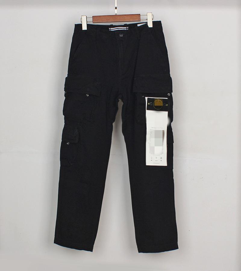 Stone Washed Casual European & American Four-Pocket Loose Solid Color Overalls