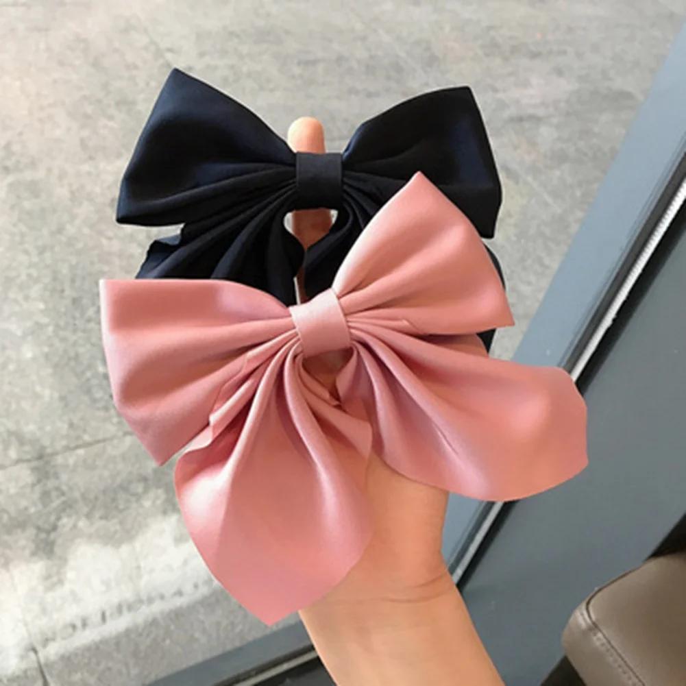 5Piece Mixed Color Ribbon Bow Girls Hair Clips Elegant Solid Color Bow Hair Accessories Hair Clips for Girls Headwear