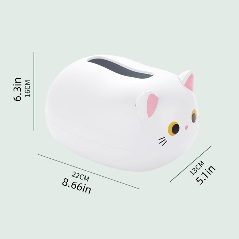 Kitten Tissue Box with 2 Toothpick Holders, 3 In 1 Cartoon Cat Tissue Box, Tissue Storage Box for Kitchen and Living Room