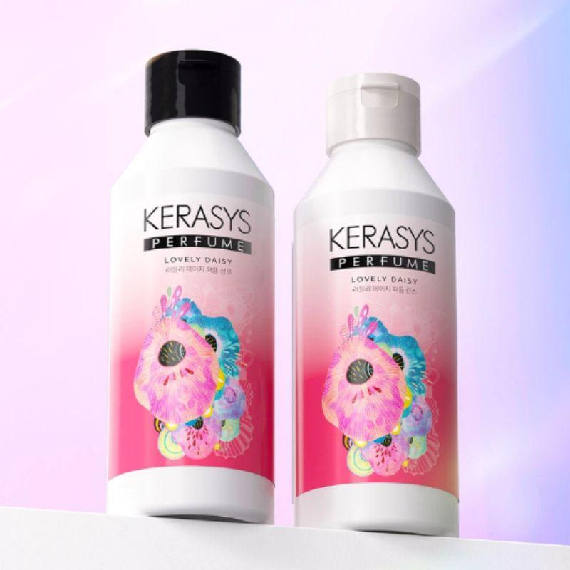 Kerasys Lovely Daisy Perfume Shampoo 60ml + Conditioner 60ml Set – Floral Fragrance Hair Care Travel Kit