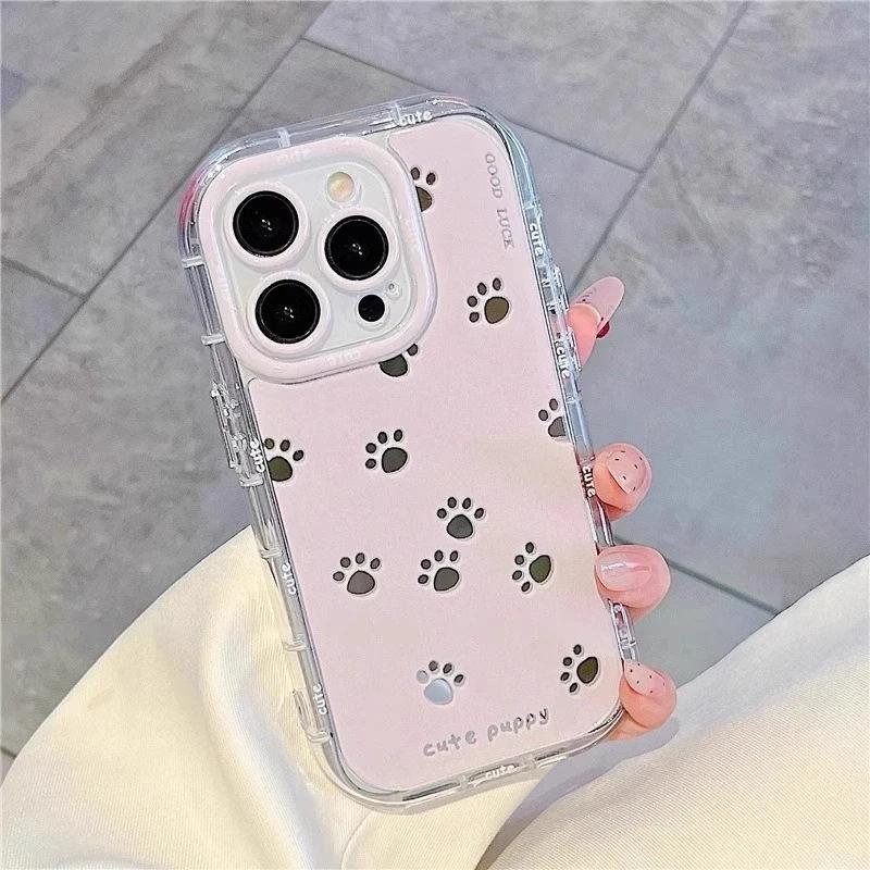 Ins Cat Claw Mirror Bracket Suitable for Apple 16promax Mobile Phone Case 15 Feather Yarn Butter Shell 14 Cute 13/12