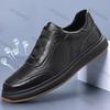 Fashion Men's Slip on Leather Shoes Autumn New Hollow Breathable Fashion Casual Shoes Comfortable Height Increase Outdoor Non Slip Flats
