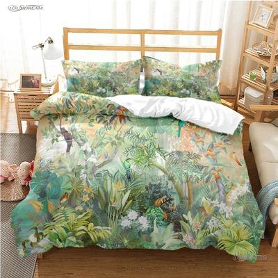 Tropical Leaf Fashon Duve All Season Duvet Cover Comforter Bedding Set Soft Quilt Cover and Pillowcases SingleDoubleQueenKing