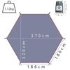Hexagonal Ground Sheet, Tent Sheet, Picnic Sheet, Waterproof, Lightweight Tarp, Tent Mat, Hexagonal One-Pole Tent (320*370cm)