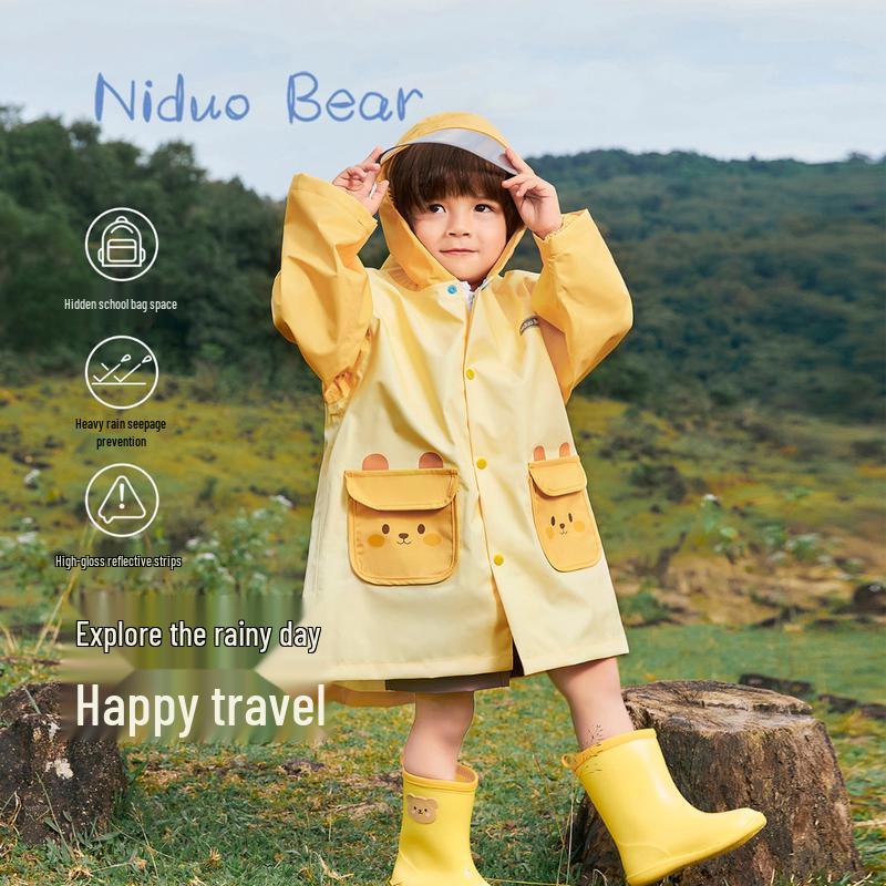 Nidobear Kids Waterproof Raincoat & Rain Poncho S