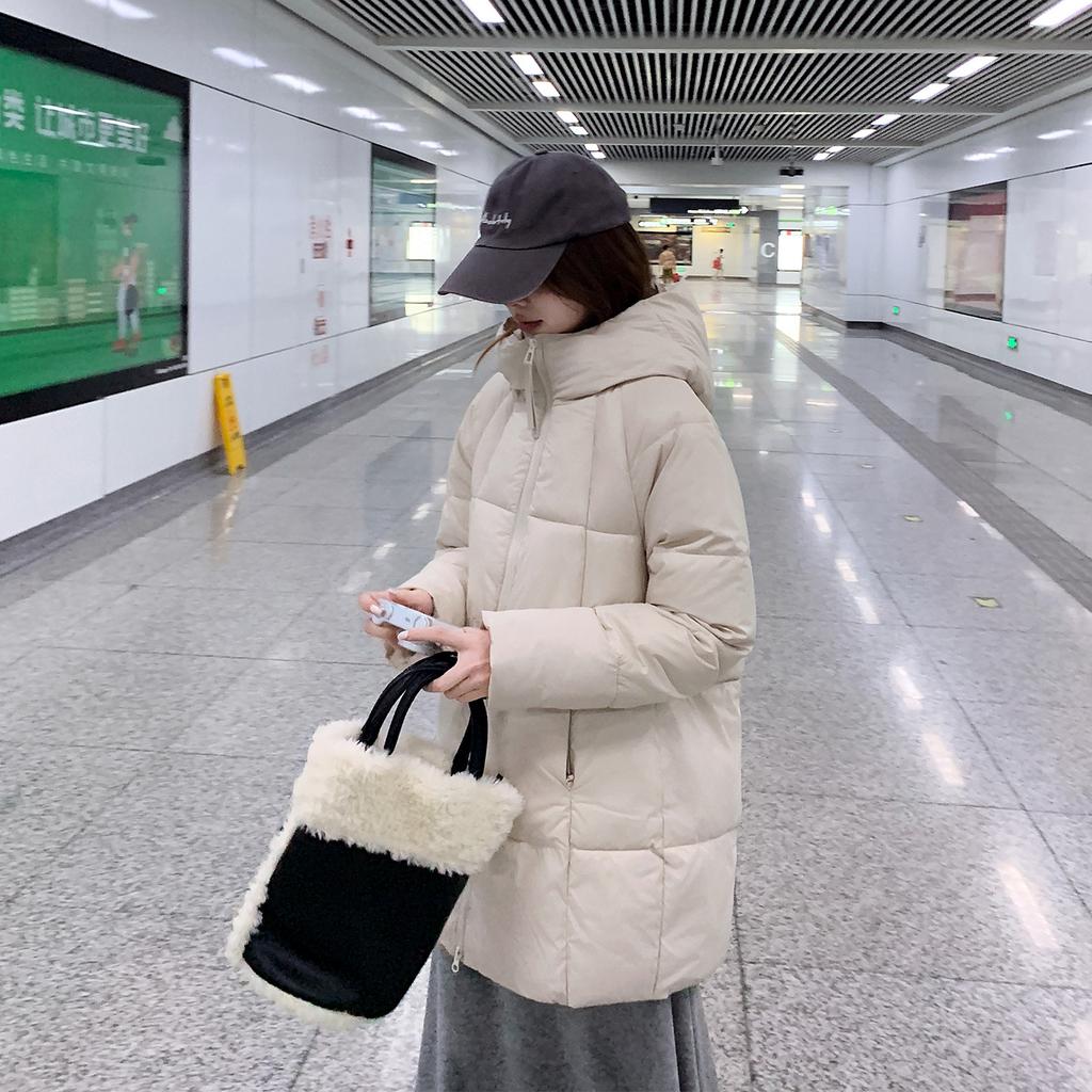 Winter New Mid-length Down-padded Jacket for Women Korean Style Loose College Style Cotton Jacket