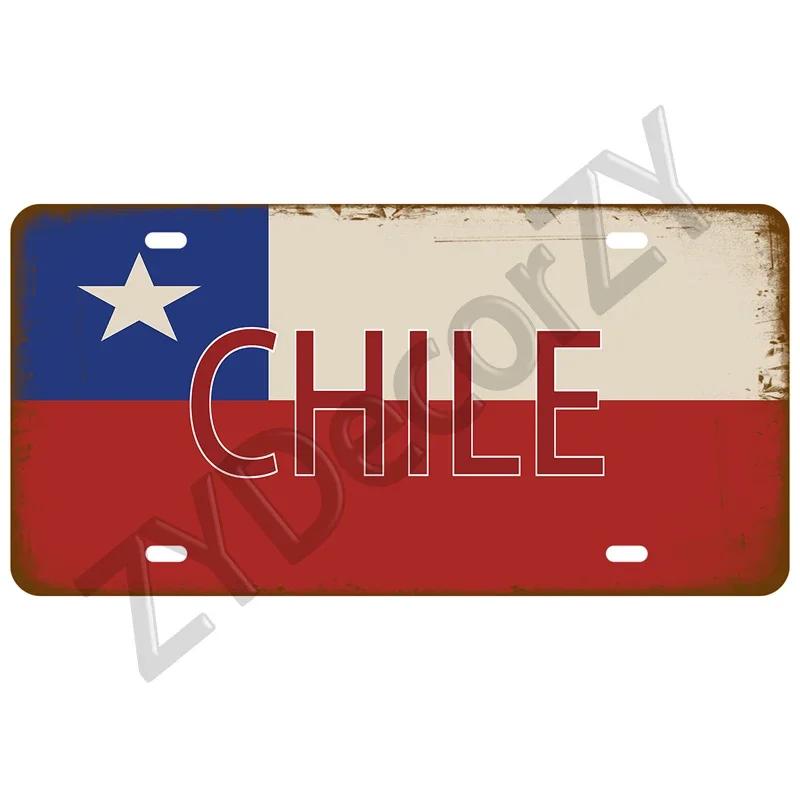 KLIOU Country Flag Tin Signs 15x30 Plaque France Spain Germany License Plate For Wall Home Restaurant Craft Bar Decor Metal Sign