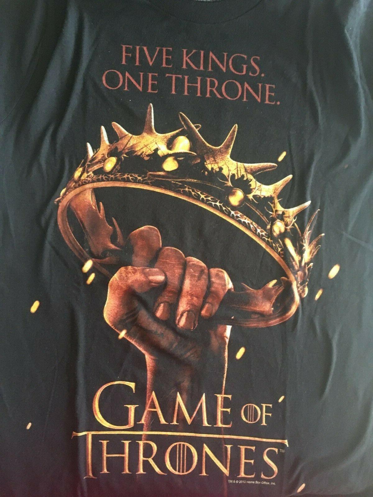 Game of Thrones Five Kings one Throne Men T-Shirt -NEW Available in Small M