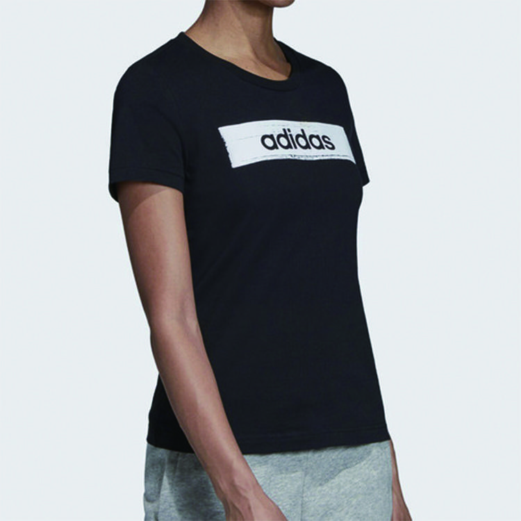 Adidas Training Round Neck Pullover Short Sleeve T-Shirt Women Tops Black EI4586