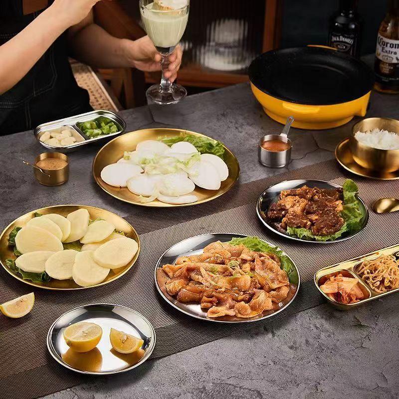 ZISIZ Stainless Steel Deep Compartment Serving Plate