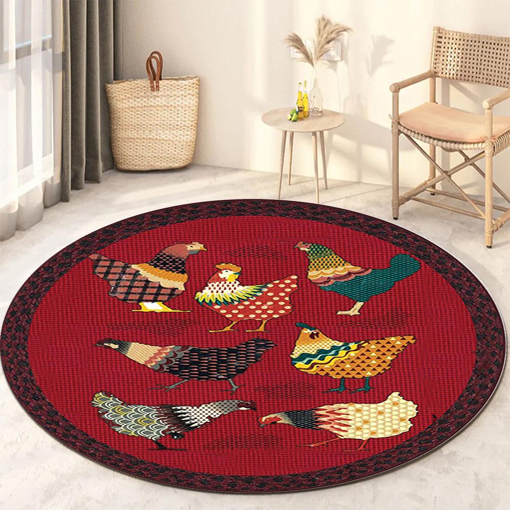 Round Living Room Carpet Thickening Bedroom Study Non-slip Floor Mats Office Circular Chair Rugs Machine Washable