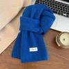 Cute Solid Color Plush Knitted Scarf Winter Warm Cold-proof Neck Guard Scarf Student Neckband Girly Fashion Mountaineering Glove
