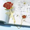 Flower Leaf Metal Bookmark Tassel Pendant Retro Stationery Reading Book Clip Student Gift School Office Supplies Pagination Mark