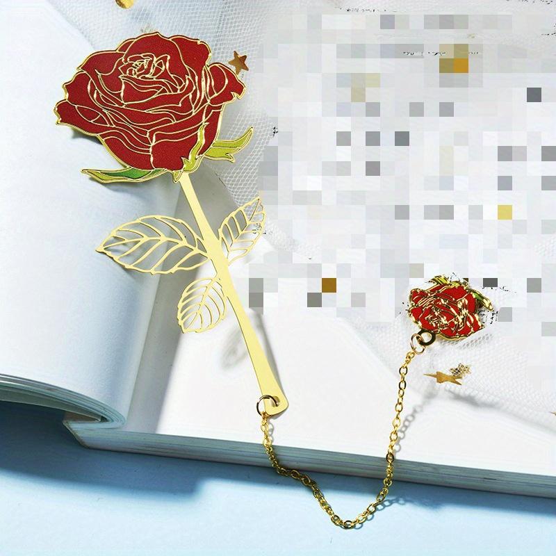Flower Leaf Metal Bookmark Tassel Pendant Retro Stationery Reading Book Clip Student Gift School Office Supplies Pagination Mark