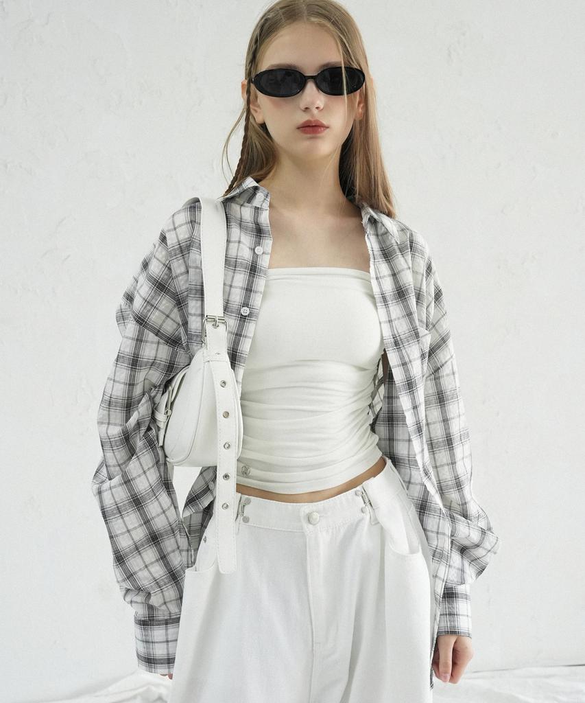 AVANDRESS Smith Overfit Check Shirt White