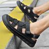 Summer Men's Leather Sandals Handmade Outdoor Ventilated Beach Slides Non-Slip Sole Casual Shoes