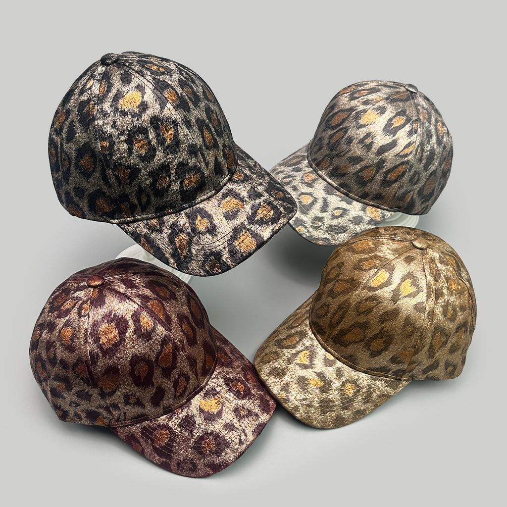 Retro Personalized Leopard Print Baseball Cap Men'S And Women'S Hard Top Sunshade Print Street Cross-Border Cap