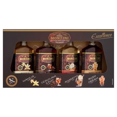 Monzini Wanilia Czekolada & Rum Amaretto Irish Cream Syrop Barmański 4 X 50 Ml