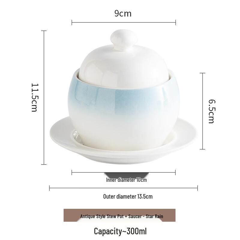 Ceramic Stew Pot with Lid and Saucer