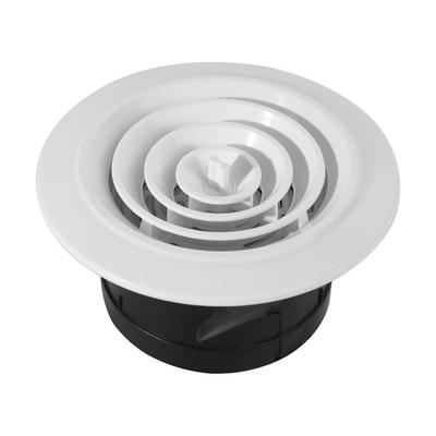 Adjustable Round Air Vent Extract Valve White Plastic Air Vent Extract Valve Grille 75-200mm Wall Mount