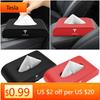 Car Sticker Tesla Car PU Leather Tissue Box Center Console Storage Case Auto Accessories For Tesla Model 3 Model S X Y Cybertruc