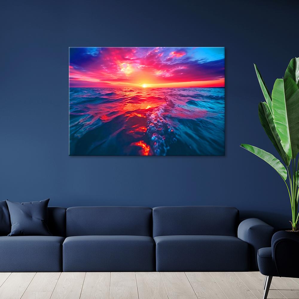 Canvas print, Sunset over the sea
