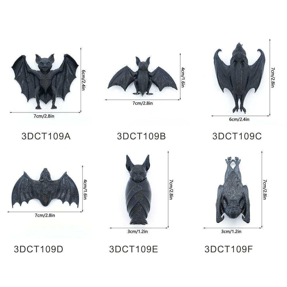 4/6PCs Black Bat Spider Magnetic Refrigerator Sticker Party Decoration Horror Spider Halloween Decorations for Home