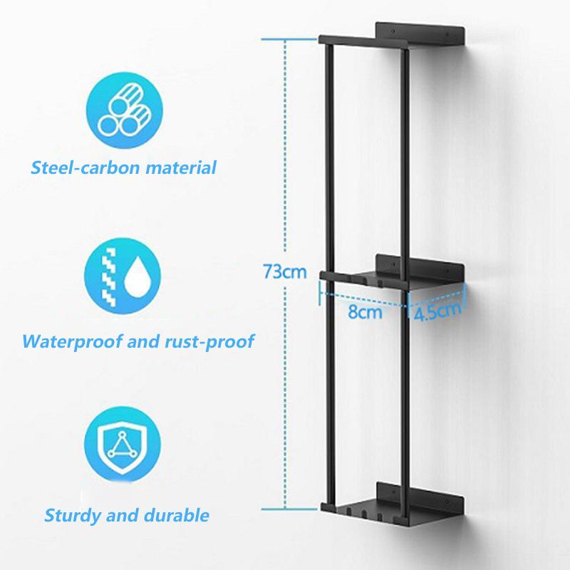 Bathroom Storage Holders Metal 3-tier Shelf Storage Holders Multifunctional Towel Holder Racks Wall Organizer Racks Home Decor