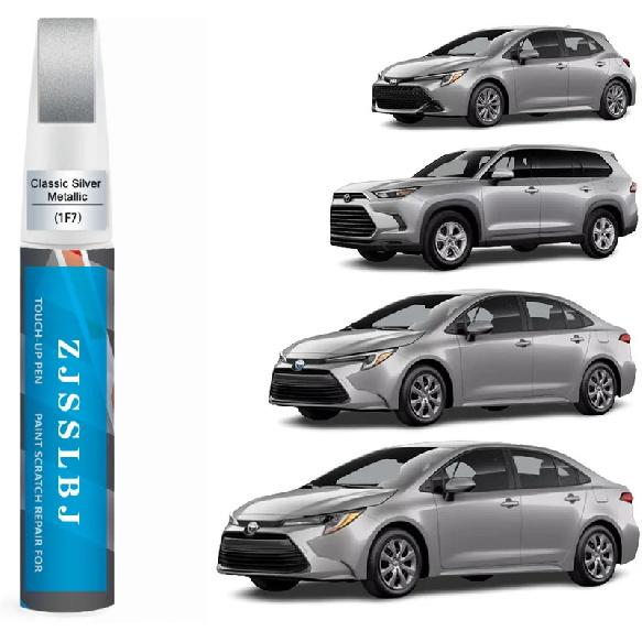 Car Touch Up Paint(Classic Silver Metallic(1F7(Include 2UF))) for Toyota, Car Paint Scratch Repair Kit, Quick & Easy Solution to